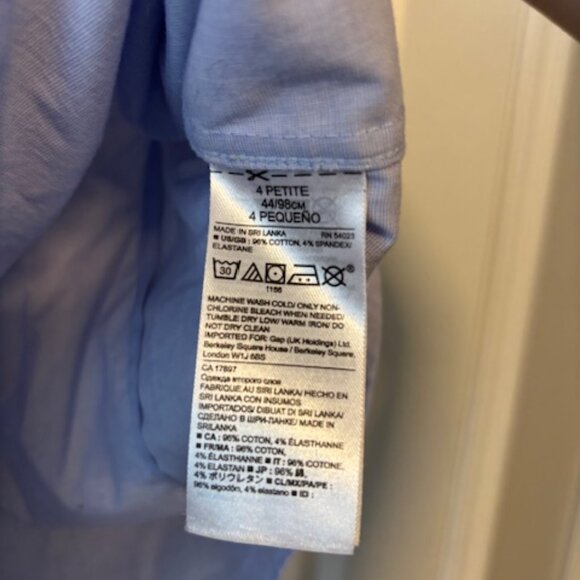 Banana Republic Blue Sleeveless Button-down Shirt (Size 4 Petite) - Picture 5 of 5